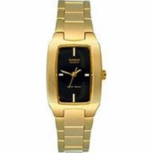 Casio Women's Core LTP1165N-1C Gold Gold Tone Quartz Watch with Black Dial