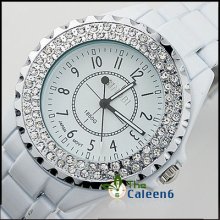 Casual Quartz Perfect Lady 3a Crystal Dial Bling Watch Classic With Box