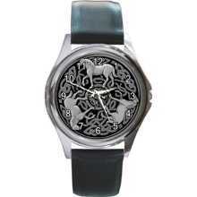 Celtic Knot Horses Unisex Round Metal Watch Gift model 33802529 - Gun Metal