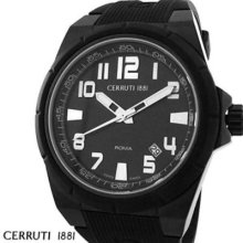 Cerruti Mens Roma Campione Swiss Quartz Watch Black