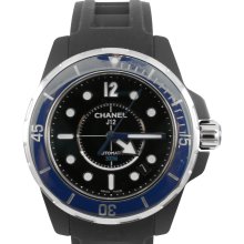 Chanel J12 Marine Black Ceramic 38 MM Black Rubber Unisex Watch - H2561