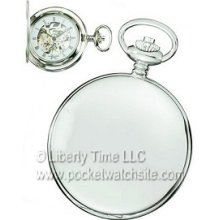 Charles Hubert 3890w Satin Chrome Mechanical Wind Up 17J Pocket Watch