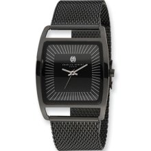 Charles Hubert Black IP-Plated Stainless Steel Milanese Band Watch