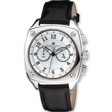 Charles Hubert Mens White 43X51Mm Dial Leather Band Chrono Watch XWA3233