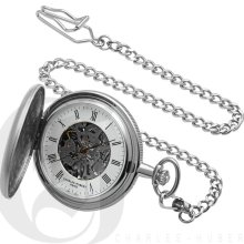 Charles Hubert Paris Satin Finish Mechanical Pocket Watch 3789-W