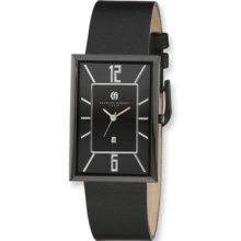 Charles Hubert Stainless Steel Black Dial Rectangle Quartz Watch Xwa4270