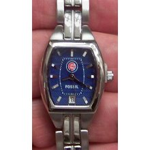 Chicago Cubs Fossil Ladies 3 Hand Analog Logo Watch