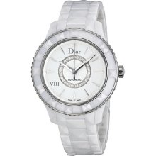 Christian Dior Viii Automatic White Ceramic And Stainless Steel Ladies Watch