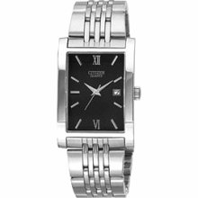 Citizen Bh1370-51e Date, Square , Stainless Steel Black Dial Mens Watch