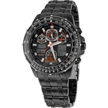 Citizen Eco-drive Atomic Black Eagle Skyhawk Chronograph Watch Jy0005-50e