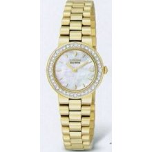 Citizen Eco Drive Ladies` Gold Silhouette Crystal Watch (23 Mm Case)