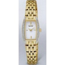 Citizen Eco Drive Ladies` Gold Silhouette Crystal Watch (21x17 Mm Case)