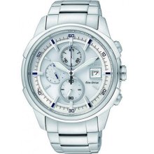 Citizen Eco-drive Mens Stainless Steel Chronograph Sports Watch Ca0370-54a