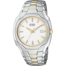 Citizen Eco-Drive Mens Bracelet White Dial Watch