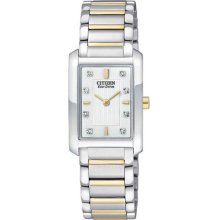 Citizen Eco-drive Palidoro 8 Diamonds White Dial Women's Watch Ex1074-59a