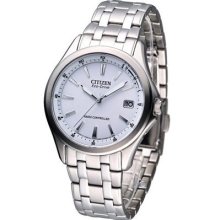 Citizen Eco-drive Radio Sapphire Perpetual Watch White As5040-50a Made In Japan