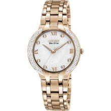 Citizen EM0123-50A Watch Bella Ladies - White Dial Stainless Steel Case Eco Drive Movement