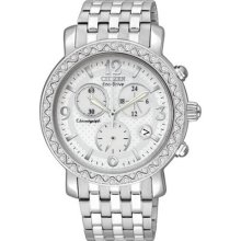 Citizen Fb1290-58a Women's Watch Eco-drive Chronograph Silver Dial Date