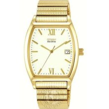 Citizen Gents Eco-drive Gold Plated Expanding Bracelet Watch Bm6022-99a