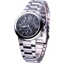 Citizen Ladies Xc Eco-drive Chronograph Watch Black Fb1080-51e Made In Japan