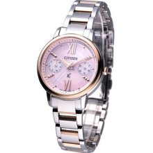 Citizen Lady Xc Eco-drive Day Date Sapphire Watch Pink Gold Fd1014-52x Japan