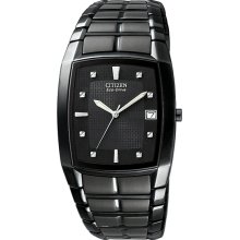 Citizen Men's Black Eco-Drive 180 Stainless Steel Black Dial BM6555-54E