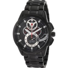 Citizen Men's Black Stainless Steel Black Dial Eco-Drive Chronograph AT2065-59E