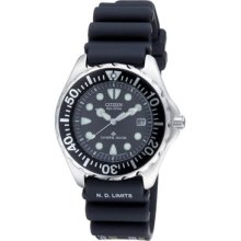 Citizen Men's Eco-drive Professional Diver Black Rubber Strap Watch