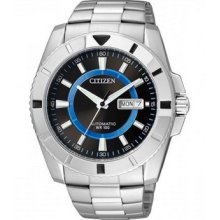 Citizen Men's Np4000-59e Silver Stainless-steel Automatic Watch Blue Dial