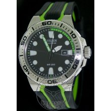 Citizen Promaster wrist watches: Diver Steel And Green bn0090-01e