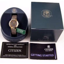 Citizen Watch Eco-drive Ciena 20 Diamonds Rose Gold Leather Em0093-08h