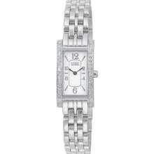 Citizen Women's Eg2027-53a Crystal Eco-drive Analog Stainless Steel Watch