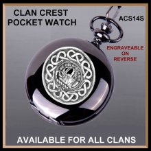 Clan Crest Hunter Pocket Watch Black ACS14S - All Clans