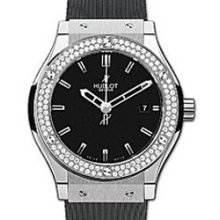 Classic Fusion Diamonds (Zirconium-Diamonds /Black / Black Rubber Strap)