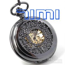 Classic Hand-wind Pocket Watch Mens Skeleton Vintage