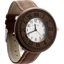 Classic Leather Band Lovers Couple Watch Wristwatch for Men - Brown Dial