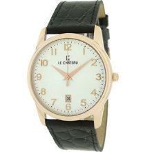 Classic Men's Le Chateau Watch With Leather Strap And Arabic Numerals 7076rs-wht