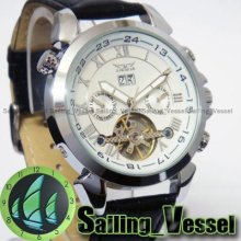 Classical Roman Numeral Automatic Mechanical Mens Wrist Watch 5 Hands Date Week