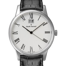 Claude Bernard Elegant and Thin Big Date Quartz Dress Watch #63003-3-BR