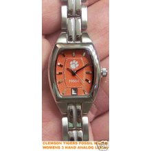 Clemson Tigers Fossil Watch Womens 3 Hand With Date