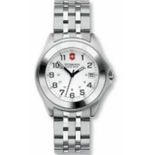 Companion Watch W/ Small White Dial & Dual Finish Stainless Steel Bracelet