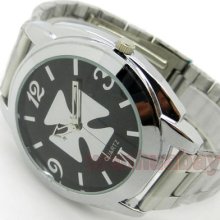 Cool Black Gothic Cross Wide Iron Band Quartz Wrist Watch Sports Mens Boys Q2621