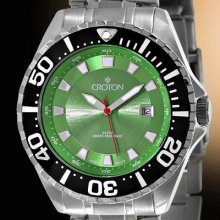 Croton Continuity Diver Mens Watch -st Steel -200 Meters Water Proof -msrp $250