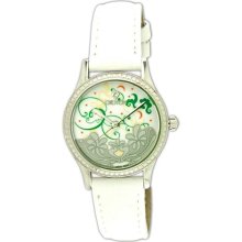 Croton Watches Women's Tropics White Dial White Genuine Leather White