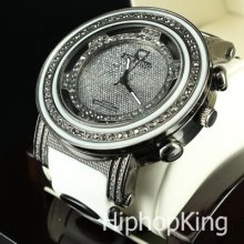 Cubic Zirconium Bling Icy Dial Lil Wayne Sporty Look Hip Hop Watch