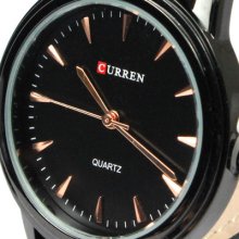 Curren Luxury Dial Leather Clock Hours Hand Sport Women Wrist Watch