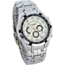 Curren Men's Special Round Dial White Stainless Steel Strap Watch Luxury Watches