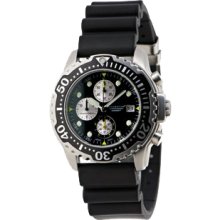 Cyclone Chrono Stainless Steel Dive Watch With Rubber Strap