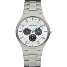 Danish Design Men's Quartz Watch With White Dial Analogue Display And Grey Titanium Bracelet Dz120116