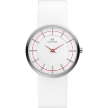 Danish Design Women's Quartz Watch With White Dial Analogue Display And White Leather Strap Dz120155